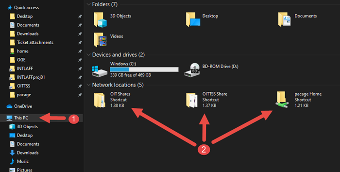 laptop shared drives