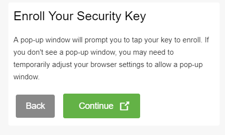 Enroll security key