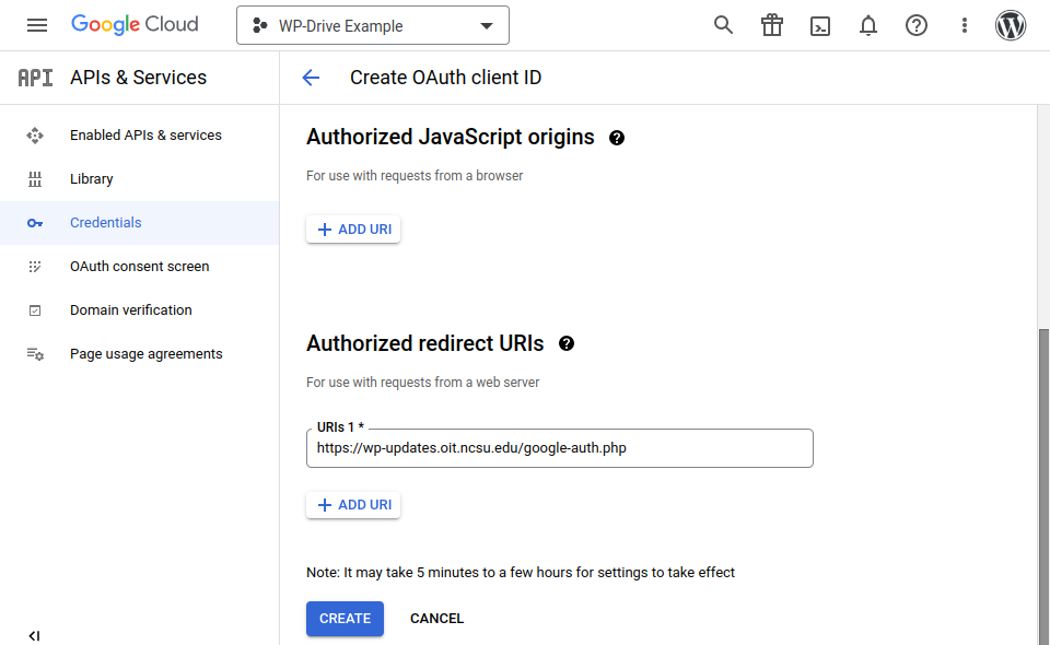 Screenshot showing oauth client ID in Google Cloud