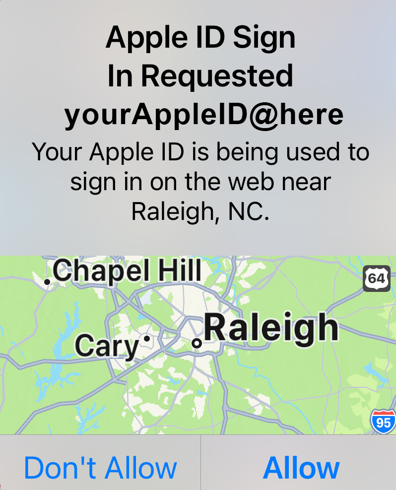 Your Apple ID is being used