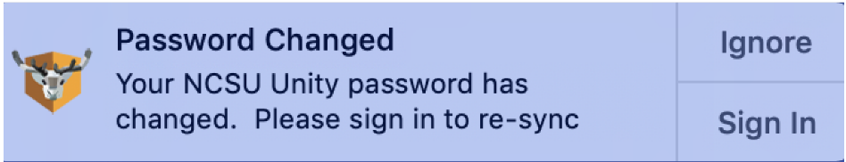 NoMAD password changed success notification