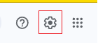 The 'Settings (the cog/gear icon)' being highlighted