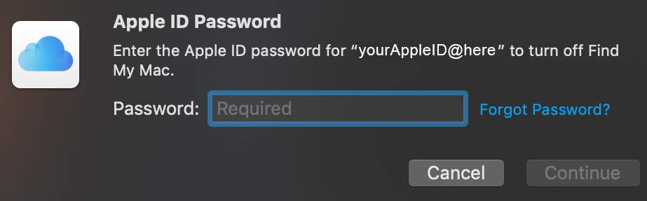 Enter the Apple ID Password