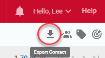 Export Contact button in the button bar