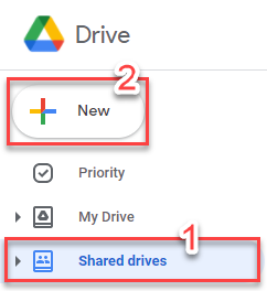 Screenshot showing Google Drive interface when selecting New