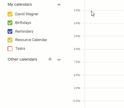 Screenshot showing how to access Calendar Settings