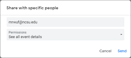 Screenshot showing Share with specific people dialog box