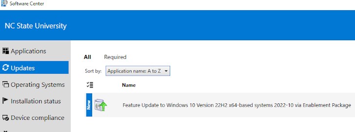 Windows 10 22H2 Enablement Update