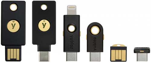 A full range of USB, NFC, and Lightning security key form factors