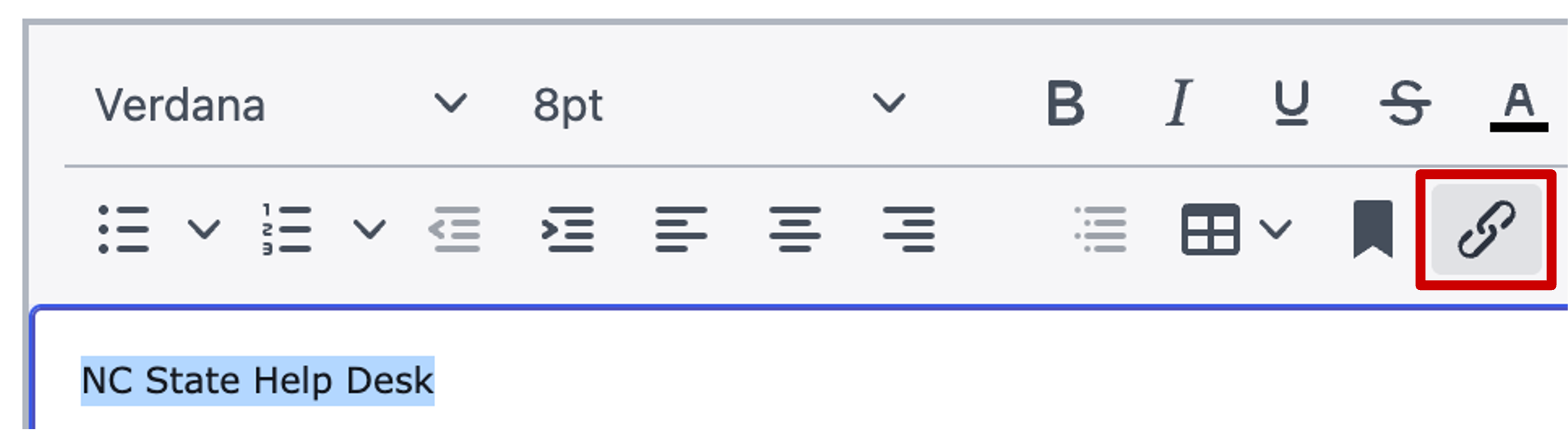 Screenshot of inserting a hyperlink in ServiceNow's knowledge base article editor.