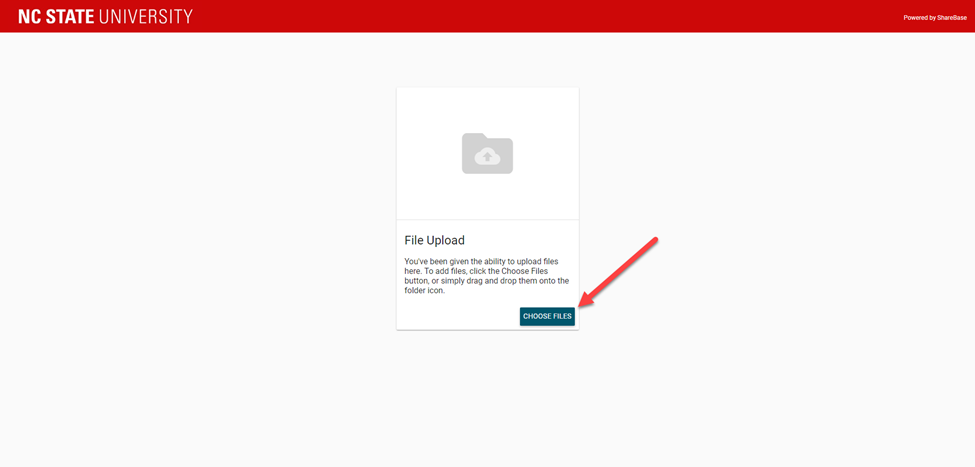 ShareBase Guest Role Upload Window ShareBase Guest Role Upload Window