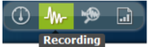 Recordings button in the navigation bar